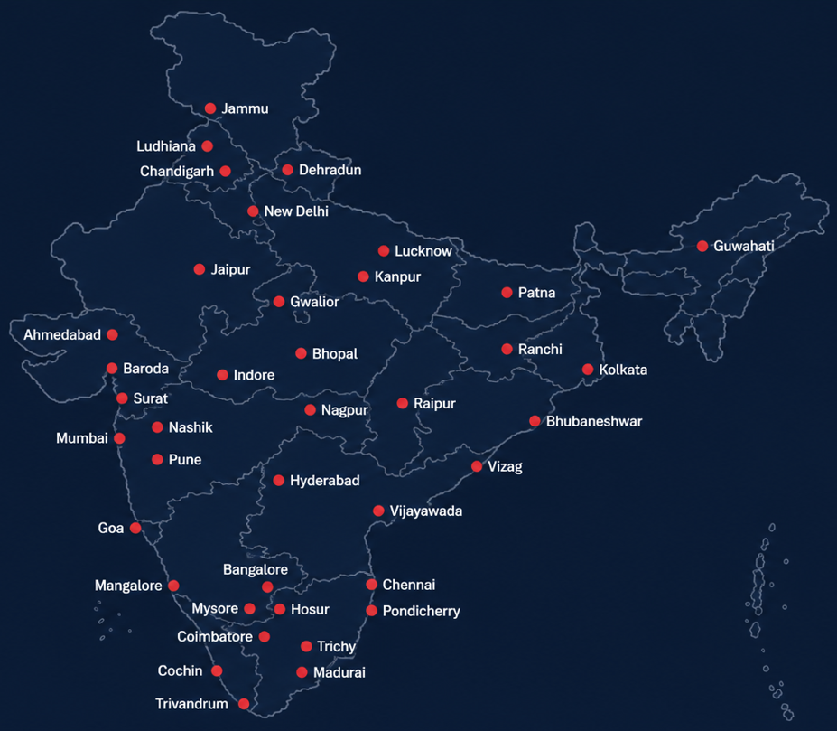 Leon Solutions Pan-India operations map